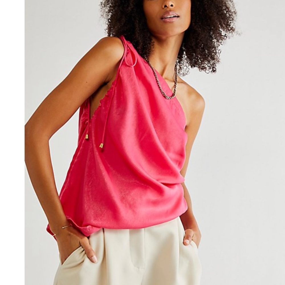 Free People Hattie Silky Tunic in Pink Spark